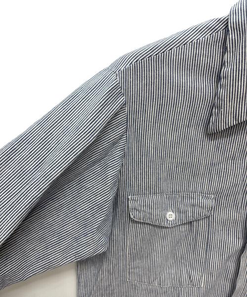 LEE（リー）LEE (リー) 60-70s ヒッコリーワークシャツ ブルー×ホワイト サイズ:15-15 1/2 LONGの古着・服飾アイテム