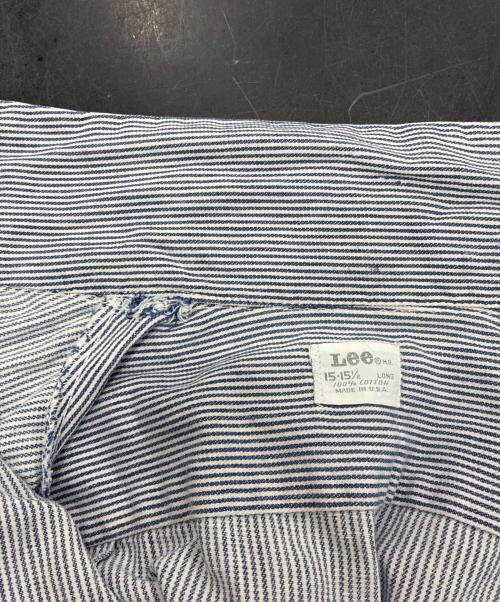 LEE（リー）LEE (リー) 60-70s ヒッコリーワークシャツ ブルー×ホワイト サイズ:15-15 1/2 LONGの古着・服飾アイテム
