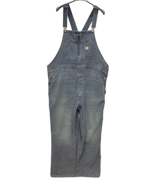 RRL（ダブルアールエル）RRL (ダブルアールエル) インディゴ ストライプド ツイル オーバーオール インディゴ×ホワイト サイズ:XXLの古着・服飾アイテム