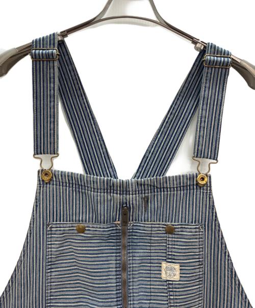 RRL（ダブルアールエル）RRL (ダブルアールエル) インディゴ ストライプド ツイル オーバーオール インディゴ×ホワイト サイズ:XXLの古着・服飾アイテム