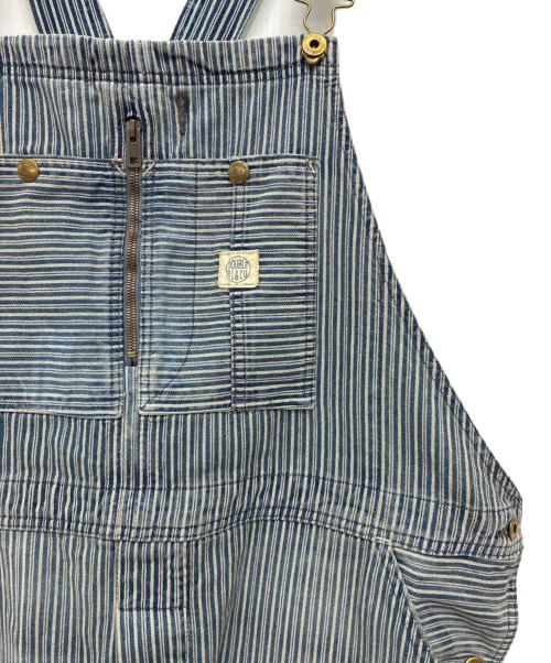 RRL（ダブルアールエル）RRL (ダブルアールエル) インディゴ ストライプド ツイル オーバーオール インディゴ×ホワイト サイズ:XXLの古着・服飾アイテム