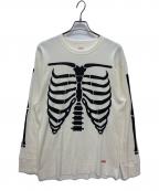 SUPREME×Hanesシュプリーム×ヘインズ）の古着「Bones Thermal Crew サーマルカットソー」｜ホワイト×ブラック