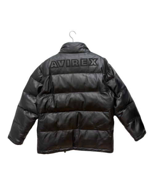 AVIREX（アヴィレックス）AVIREX (アヴィレックス) レザーダウンジャケット ブラック サイズ:Lの古着・服飾アイテム