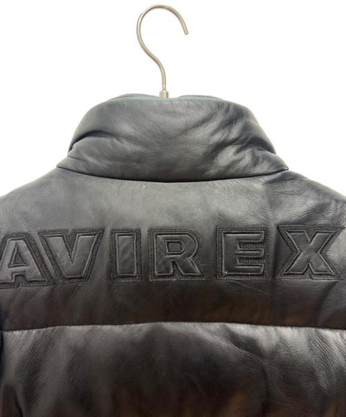 AVIREX（アヴィレックス）AVIREX (アヴィレックス) レザーダウンジャケット ブラック サイズ:Lの古着・服飾アイテム
