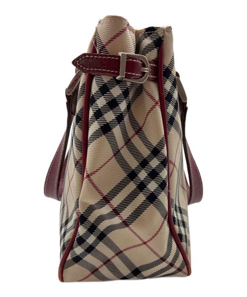 BURBERRY BLUE LABEL（バーバリー ブルー レーベル）BURBERRY BLUE LABEL (バーバリー ブルー レーベル) ノバチェック ハンドバッグ ベージュ×レッドの古着・服飾アイテム