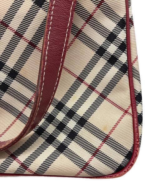 BURBERRY BLUE LABEL（バーバリー ブルー レーベル）BURBERRY BLUE LABEL (バーバリー ブルー レーベル) ノバチェック ハンドバッグ ベージュ×レッドの古着・服飾アイテム