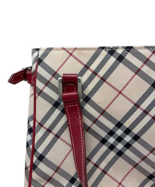 BURBERRY BLUE LABEL（バーバリー ブルー レーベル）BURBERRY BLUE LABEL (バーバリー ブルー レーベル) ノバチェック ハンドバッグ ベージュ×レッドの古着・服飾アイテム