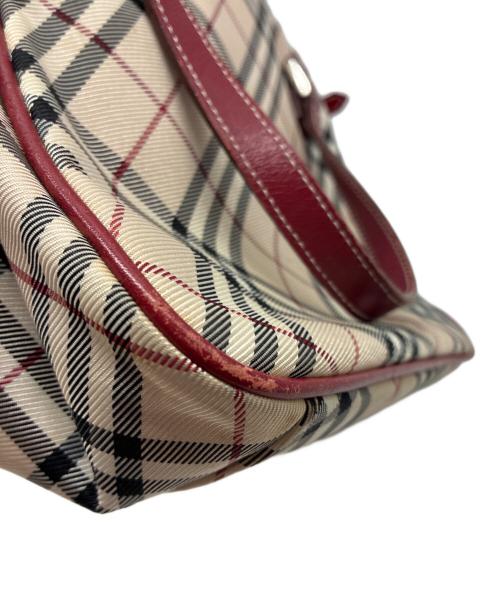 BURBERRY BLUE LABEL（バーバリー ブルー レーベル）BURBERRY BLUE LABEL (バーバリー ブルー レーベル) ノバチェック ハンドバッグ ベージュ×レッドの古着・服飾アイテム