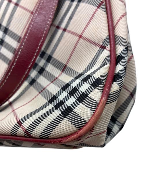 BURBERRY BLUE LABEL（バーバリー ブルー レーベル）BURBERRY BLUE LABEL (バーバリー ブルー レーベル) ノバチェック ハンドバッグ ベージュ×レッドの古着・服飾アイテム