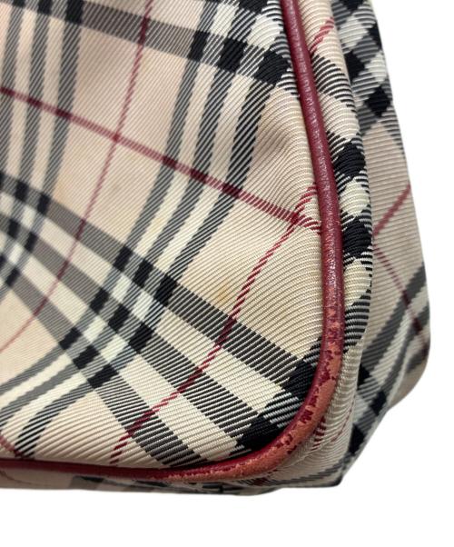 BURBERRY BLUE LABEL（バーバリー ブルー レーベル）BURBERRY BLUE LABEL (バーバリー ブルー レーベル) ノバチェック ハンドバッグ ベージュ×レッドの古着・服飾アイテム