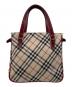 BURBERRY BLUE LABEL (バーバリー ブルー レーベル) ノバチェック ハンドバッグ ベージュ×レッド：9000円