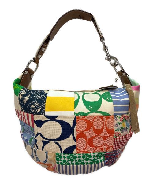 COACH（コーチ）COACH (コーチ) シグネチャー パッチワーク ワンショルダーバッグ ホワイトマルチの古着・服飾アイテム