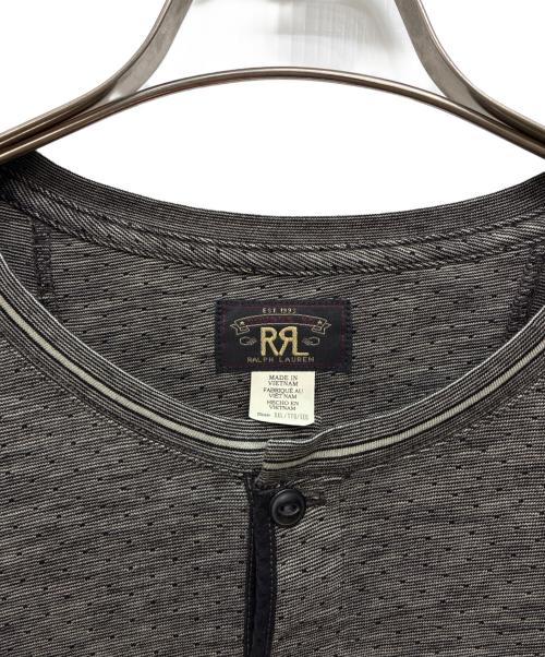 RRL（ダブルアールエル）RRL (ダブルアールエル) インディゴ ジャカード ヘンリーネック シャツ ブラック/マルチ サイズ:XXLの古着・服飾アイテム