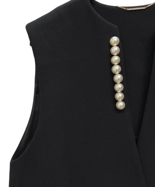 CELFORD（セルフォード）CELFORD (セルフォード) 23AWパールネックロングベスト ブラック サイズ:SIZE ONEの古着・服飾アイテム