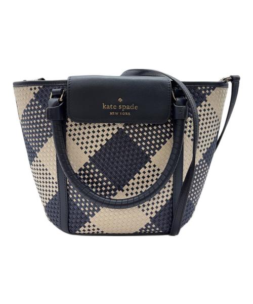 Kate Spade（ケイトスペード）Kate Spade (ケイトスペード) 2WAYバッグ ネイビー×ホワイトの古着・服飾アイテム