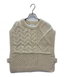 kha:ki（カーキ）の古着「HAND KNIT CABLE VEST / ニットベスト」｜アイボリー