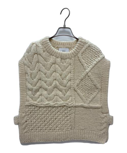 kha:ki（カーキ）kha:ki (カーキ) HAND KNIT CABLE VEST / ニットベスト アイボリー サイズ:SIZE 1の古着・服飾アイテム