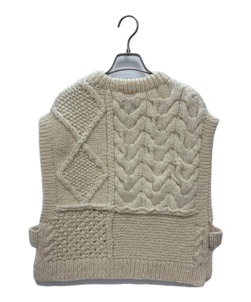 kha:ki（カーキ）kha:ki (カーキ) HAND KNIT CABLE VEST / ニットベスト アイボリー サイズ:SIZE 1の古着・服飾アイテム