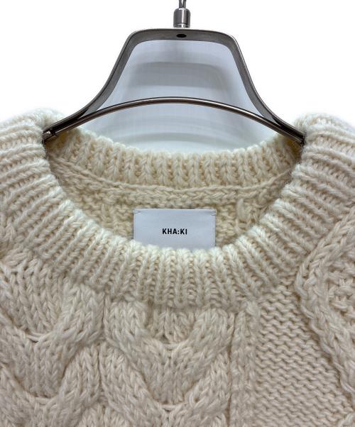 kha:ki（カーキ）kha:ki (カーキ) HAND KNIT CABLE VEST / ニットベスト アイボリー サイズ:SIZE 1の古着・服飾アイテム