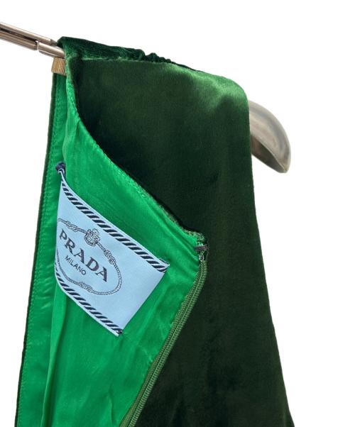 PRADA（プラダ）PRADA (プラダ) ベルベットミニドレス グリーン サイズ:44Sの古着・服飾アイテム