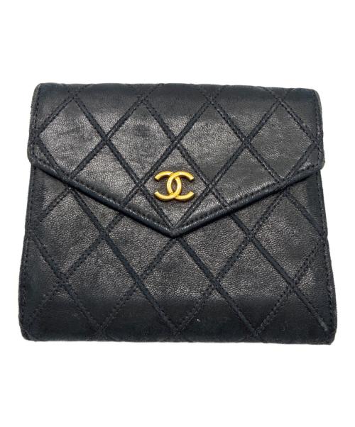 CHANEL（シャネル）CHANEL (シャネル) ビコローレ 2つ折り財布 ネイビーの古着・服飾アイテム