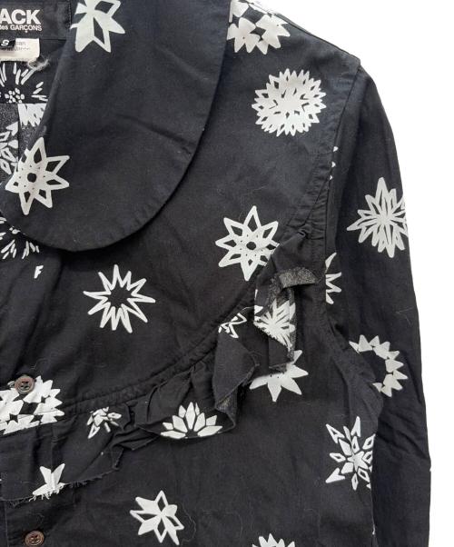 BLACK COMME des GARCONS（ブラックコムデギャルソン）BLACK COMME des GARCONS (ブラックコムデギャルソン) AD2023 フリルシャツ ブラック×ホワイト サイズ:Sの古着・服飾アイテム