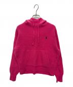 RALPH LAURENラルフローレン）の古着「PINK PONY washable cashmere hoodie / カシミヤ ニットパーカー」｜ショッキングピンク