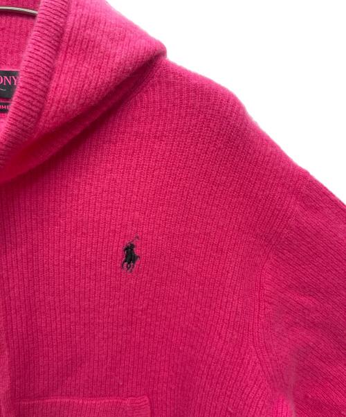RALPH LAUREN（ラルフローレン）RALPH LAUREN (ラルフローレン) PINK PONY washable cashmere hoodie / カシミヤ ニットパーカー ショッキングピンク サイズ:Sの古着・服飾アイテム