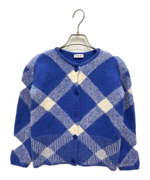 BURBERRY（バーバリー）BURBERRY (バーバリー) ヴィンテージチェック カーディガン ブルー×ホワイト サイズ:不明の古着・服飾アイテム