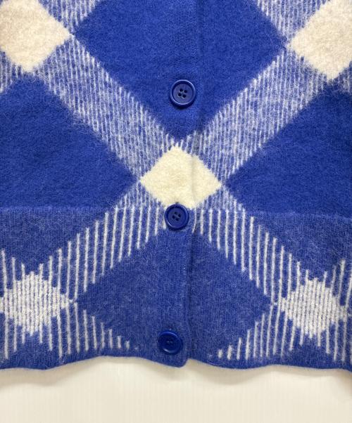 BURBERRY（バーバリー）BURBERRY (バーバリー) ヴィンテージチェック カーディガン ブルー×ホワイト サイズ:不明の古着・服飾アイテム