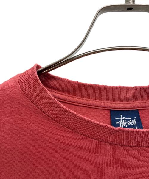 stussy（ステューシー）stussy (ステューシー) 90-00s スカル ストックロゴ プリントTシャツ レッド サイズ:Lの古着・服飾アイテム