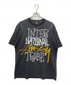 stussyステューシー）の古着「00s INTERNATIONAL TRIBE 半袖Tシャツ」｜ブラック