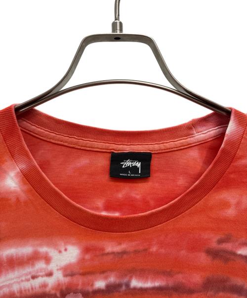 stussy（ステューシー）stussy (ステューシー) Tie Dye World Tour Tee / タイダイ ワールドツアーTシャツ レッド×ブルー サイズ:Lの古着・服飾アイテム