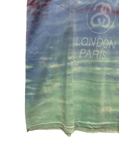 stussy（ステューシー）stussy (ステューシー) Tie Dye World Tour Tee / タイダイ ワールドツアーTシャツ レッド×ブルー サイズ:Lの古着・服飾アイテム