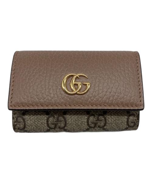GUCCI（グッチ）GUCCI (グッチ) GGマーモント キーケース グレー×ピンクの古着・服飾アイテム