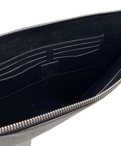 dunhill（ダンヒル）dunhill (ダンヒル) カドガン エンジンターン ジップフォリオ グレー×ブラックの古着・服飾アイテム