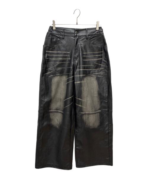 rosen kreuz（ローゼンクロイツ）ROSEN KREUZ (ローゼンクロイツ) VINTAGE LEATHER PANTS / フェイクレザーパンツ ブラック サイズ:2の古着・服飾アイテム
