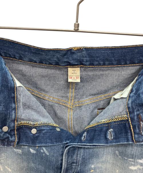 RRL（ダブルアールエル）RRL (ダブルアールエル) ペイント加工デニムパンツ インディゴ サイズ:W38×L32の古着・服飾アイテム