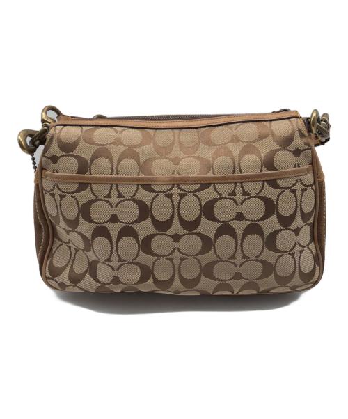 COACH（コーチ）COACH (コーチ) シグネチャー ワンショルダーバッグ ベージュ×ブラウンの古着・服飾アイテム