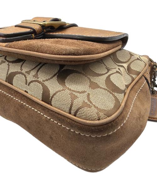 COACH（コーチ）COACH (コーチ) シグネチャー ワンショルダーバッグ ベージュ×ブラウンの古着・服飾アイテム