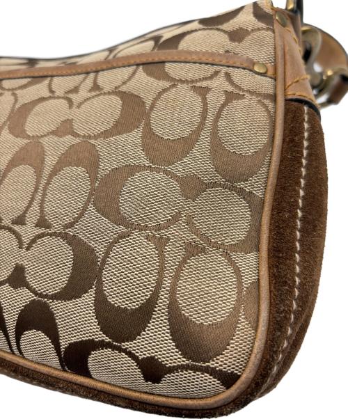 COACH（コーチ）COACH (コーチ) シグネチャー ワンショルダーバッグ ベージュ×ブラウンの古着・服飾アイテム