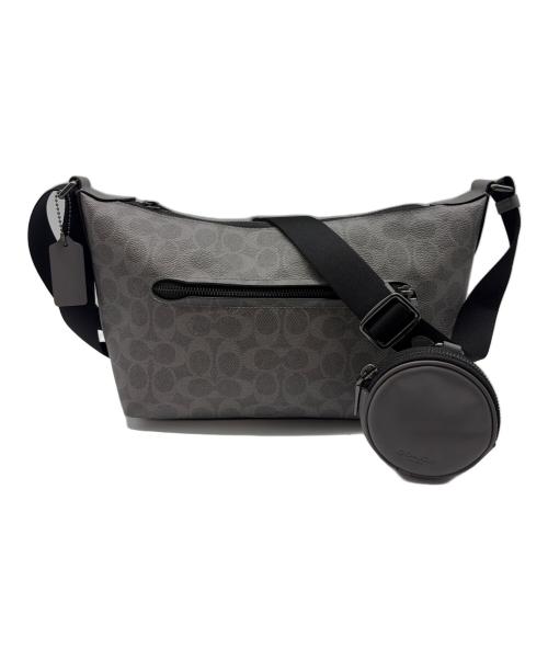 COACH（コーチ）COACH (コーチ) スモール フィン クロスボディ バッグ・ポーチ・シグネチャー キャンバス グレーの古着・服飾アイテム