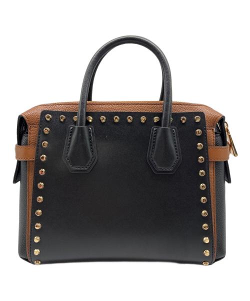 MICHAEL KORS（マイケルコース）MICHAEL KORS (マイケルコース) Mercer Small Studded Leather Belted Satchel / 2WAYバッグ ブラウン×ブラックの古着・服飾アイテム