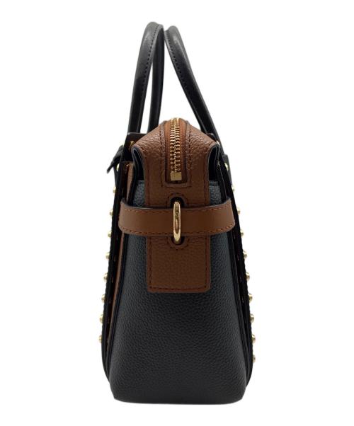 MICHAEL KORS（マイケルコース）MICHAEL KORS (マイケルコース) Mercer Small Studded Leather Belted Satchel / 2WAYバッグ ブラウン×ブラックの古着・服飾アイテム