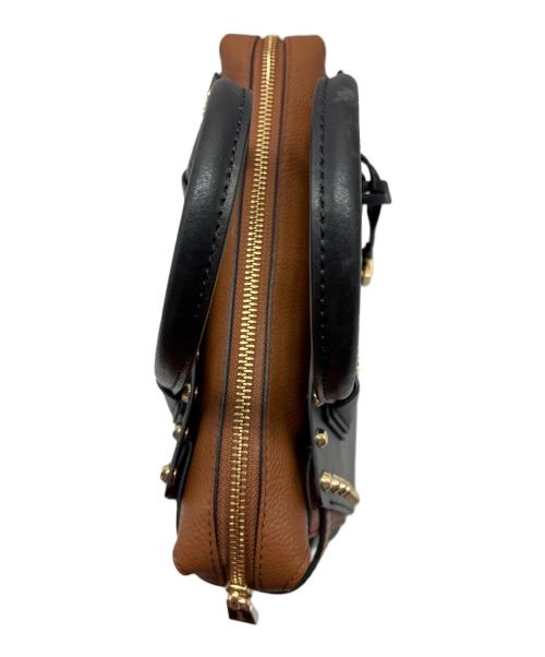 MICHAEL KORS（マイケルコース）MICHAEL KORS (マイケルコース) Mercer Small Studded Leather Belted Satchel / 2WAYバッグ ブラウン×ブラックの古着・服飾アイテム