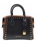 MICHAEL KORS（マイケルコース）の古着「Mercer Small Studded Leather Belted Satchel / 2WAYバッグ」｜ブラウン×ブラック