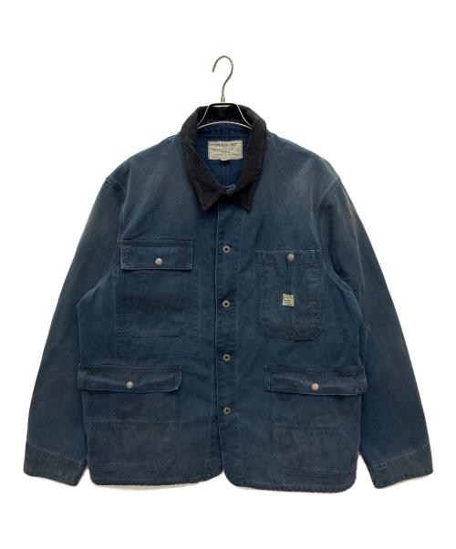 RRL（ダブルアールエル）RRL (ダブルアールエル) キャンバス コーデュロイカラー エンジニア ジャケット フェイデッド ネイビー サイズ:XXLの古着・服飾アイテム
