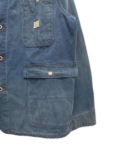 RRL（ダブルアールエル）RRL (ダブルアールエル) キャンバス コーデュロイカラー エンジニア ジャケット フェイデッド ネイビー サイズ:XXLの古着・服飾アイテム