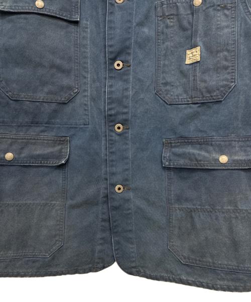 RRL（ダブルアールエル）RRL (ダブルアールエル) キャンバス コーデュロイカラー エンジニア ジャケット フェイデッド ネイビー サイズ:XXLの古着・服飾アイテム