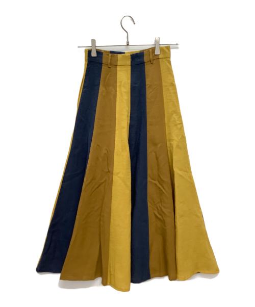 Tnewties（トゥエンティーズ）TNEWTIES (トゥエンティーズ) ロングスカート イエロー×ブルー サイズ:XSの古着・服飾アイテム